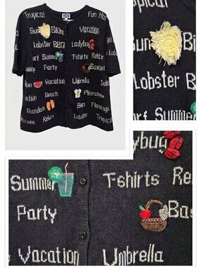 3D Cotton Knit Top Beach Vacation Summer Size Large Tabi